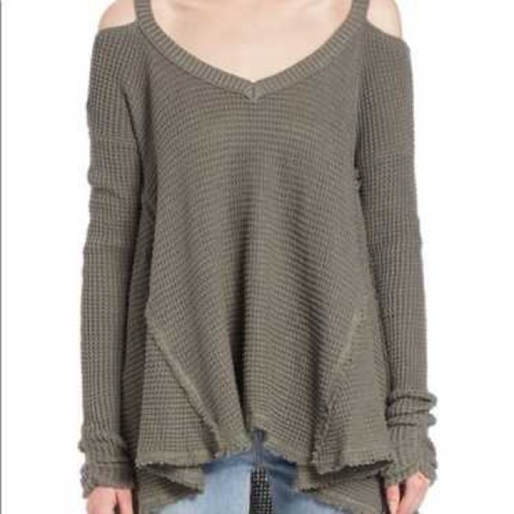 Free People Cold Shoulder Sweater